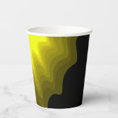 黒と黄色の抽象芸術パター絵画ン 紙コップ (裏面)