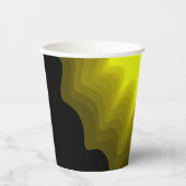 黒と黄色の抽象芸術パター絵画ン 紙コップ (正面)