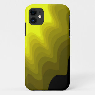 黒と黄色の抽象芸術パター絵画ン iPhone 11 ケース