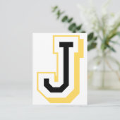 黒と黄色の文字J ポストカード (スタンド正面)