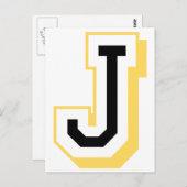 黒と黄色の文字J ポストカード (正面/裏面)