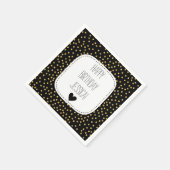 黒と黄色の星 スタンダードカクテルナプキン (角)