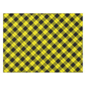 黒と黄色の格子模様チェック付きテーブルクロス テーブルクロス (正面(横))