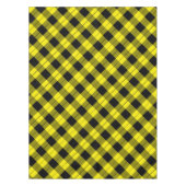 黒と黄色の格子模様チェック付きテーブルクロス テーブルクロス (正面)