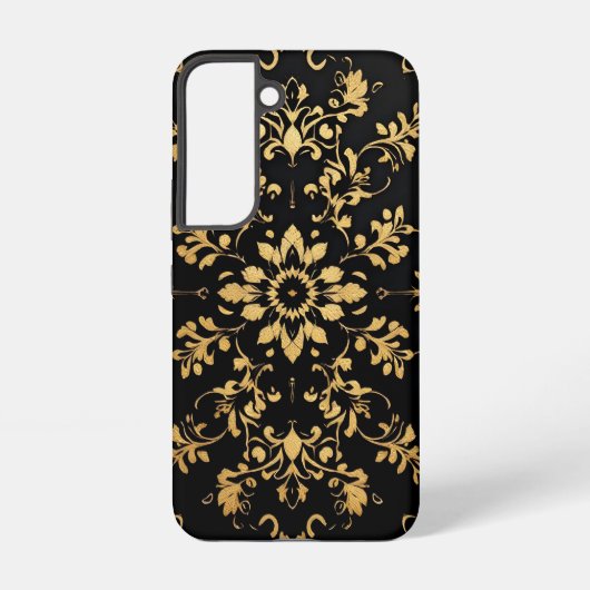 黒と黄色の模様のスマホケース SAMSUNG GALAXYケース (裏面)