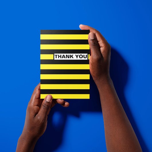 黒と黄色の水平ストライプ ノートカード