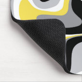 黒と黄色の流体抽象芸術 マウスパッド (コーナー)