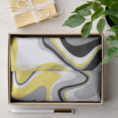 黒と黄色の流体抽象芸術 薄葉紙 (ギフト)