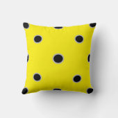 黒と黄色の背景を持つ美しいサイクル クッション (裏面)