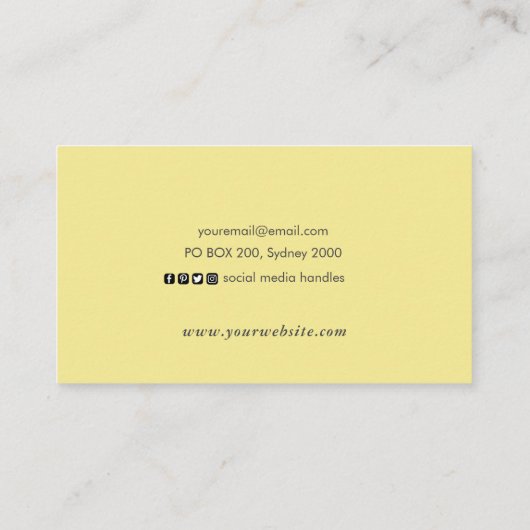 黒と黄色の色彩の鮮やかビジネスカード 名刺 (裏面)