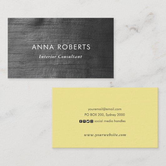 黒と黄色の色彩の鮮やかビジネスカード 名刺 (正面/裏面)