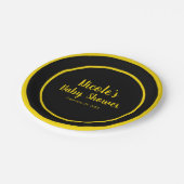 黒と黄色の蜂をテーマにしたベビーシャワー ペーパープレート (アングル)