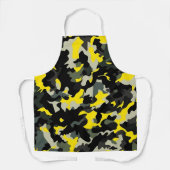 黒と黄色の迷彩パターン エプロン (正面)