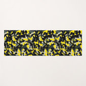 黒と黄色の迷彩パターン ヨガマット (正面(横))