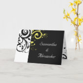 黒と黄色の逆旋回 カード (黄色い花)