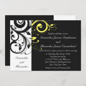 黒と黄色の逆旋回 招待状 (正面/裏面)