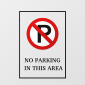 黒と黄色の駐車禁止エリア金属Aフレーム ウィンドウサイン (シート)