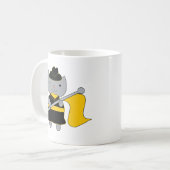 黒と黄色ゴールドのカラーガード猫 コーヒーマグカップ (正面左)