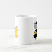 黒と黄色ゴールドのカラーガード猫 コーヒーマグカップ (中央)