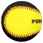 黒と黄色パーソナライズされたのソフトボールの贈り物 ソフトボール (正面左)