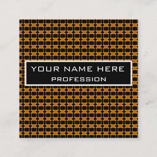 黒と黄色 スクエア名刺 (正面)