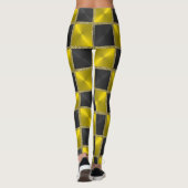 黒と黄色、金ゴールド正方形 レギンス (裏面)