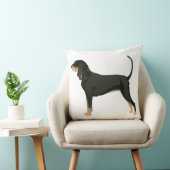 黒と黄褐色のクーンハウンドの基本品種をカスタマイズ可能 クッション (椅子)