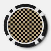 黒と黄褐色の市松模様 ポーカーチップ (裏面)
