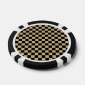黒と黄褐色の市松模様 ポーカーチップ (シングル)