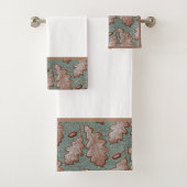 黒と黄褐色の部族風呂タオルセット バスタオルセット