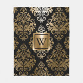 黒と黄金のアラビア語 フリースブランケット (正面)