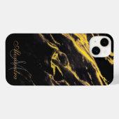 黒と黄金の花崗岩 iPhoneケース (裏面横)