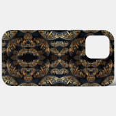黒と黄金の蝶シームレスなパターン Case-Mate iPhoneケース (裏面 (横))