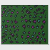 黒と黒の模様の濃い森の緑 ラッピングペーパー (フラット)