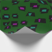 黒と黒の模様の濃い森の緑 ラッピングペーパー (角)