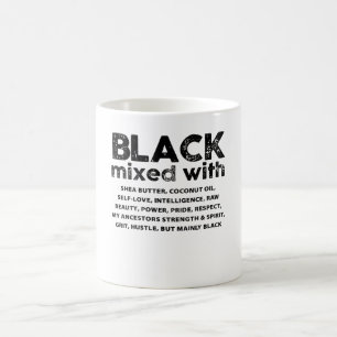 黒と黒の歴史の月のアおもしろいフリカを混ぜた黒 コーヒーマグカップ