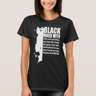 黒と黒の歴史の月の混合アフリカアメリ Tシャツ