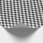黒と[白]小さなチェッカーボードのチェッチェッカークのチェック ラッピングペーパー (角)