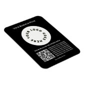 黒とQRコード独自の文字とロゴを追加 マグネット (右側)