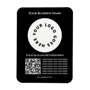 黒とQRコード独自の文字とロゴを追加 マグネット