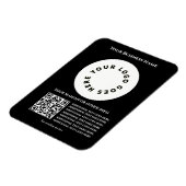 黒とQRコード独自の文字とロゴを追加 マグネット (左側)