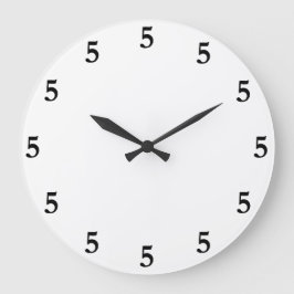 黒どこかの5時白で ラージ壁時計