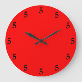 黒どこかの5時赤で ラージ壁時計