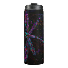 黒にかわいらし紫の青トンボ タンブラー