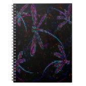 黒にかわいらし紫の青トンボ ノートブック (正面)