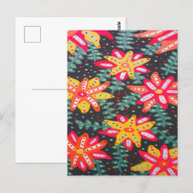 黒にはっきりした黄色とオレンジの花