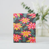 黒にはっきりした黄色とオレンジの花 ポストカード (スタンド正面)