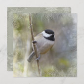 黒によっておおわれる《鳥》アメリカゴガラのヒマラヤスギの枝冬の鳥 シーズンカード (正面/裏面)