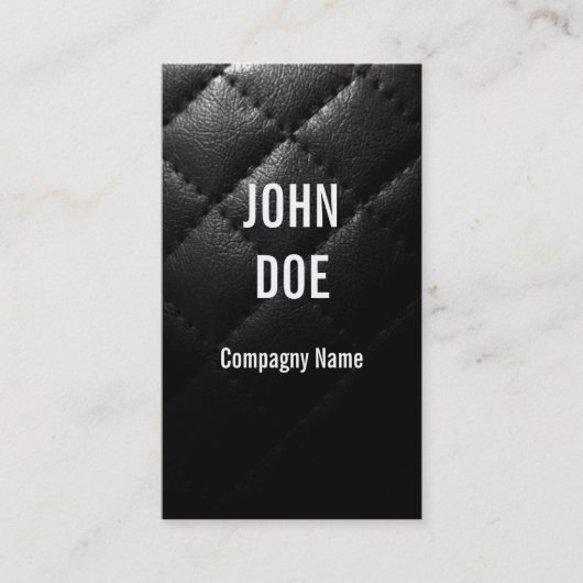 黒によってキルトにされる革 名刺 (正面)