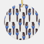 黒によって勘定書を出されるカササギまたはアメリカカササギの水彩画 セラミックオーナメント (正面)